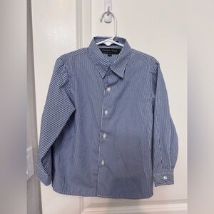 Andrew Fezza Boys Navy Blue Striped Kids Shirt